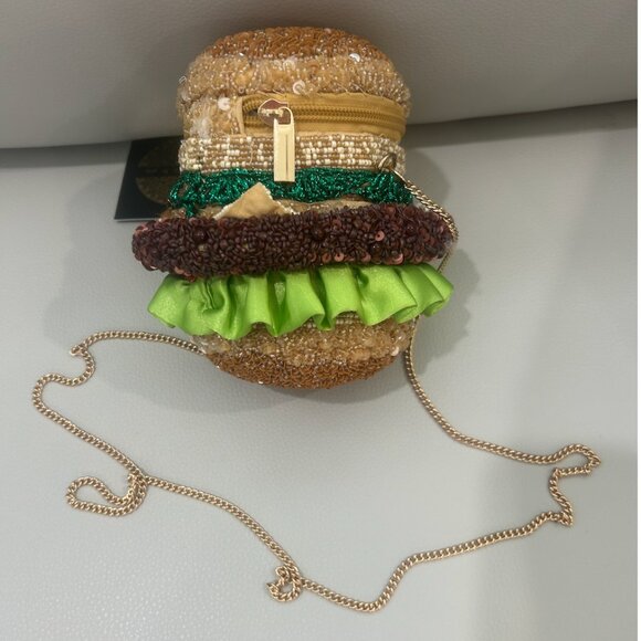 Hand Made in India Beaded Hamburger Bag Crossbody Rare Unique Viral Tik Tok - Picture 9 of 11